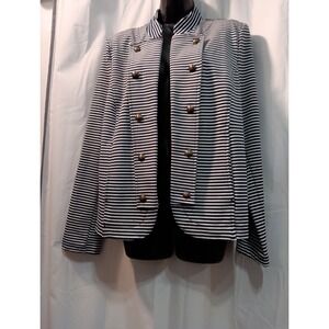 Vtg 90s Y2k Tommy‎ Hilfiger Womens Nautical Career Striped XL Blazer